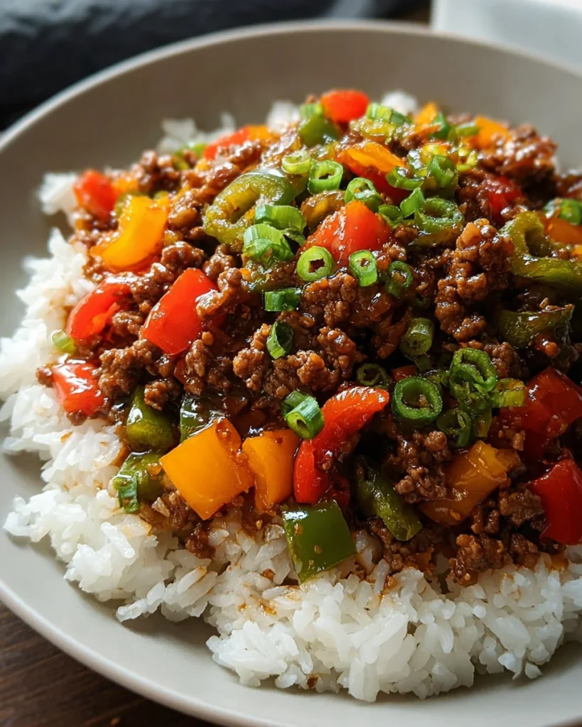 Beef and Pepper Rice Bowl
