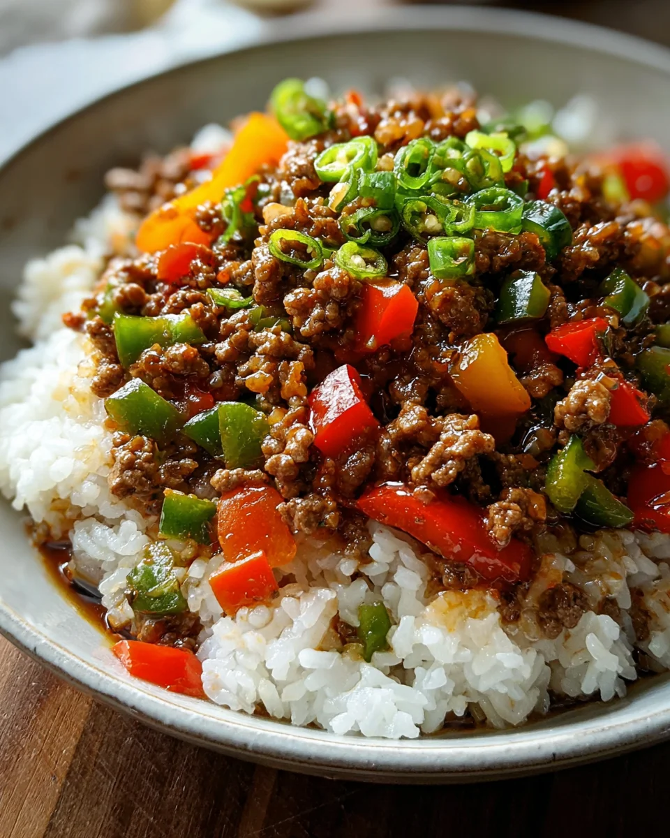 Beef and Pepper Rice Bowl 19 Beef