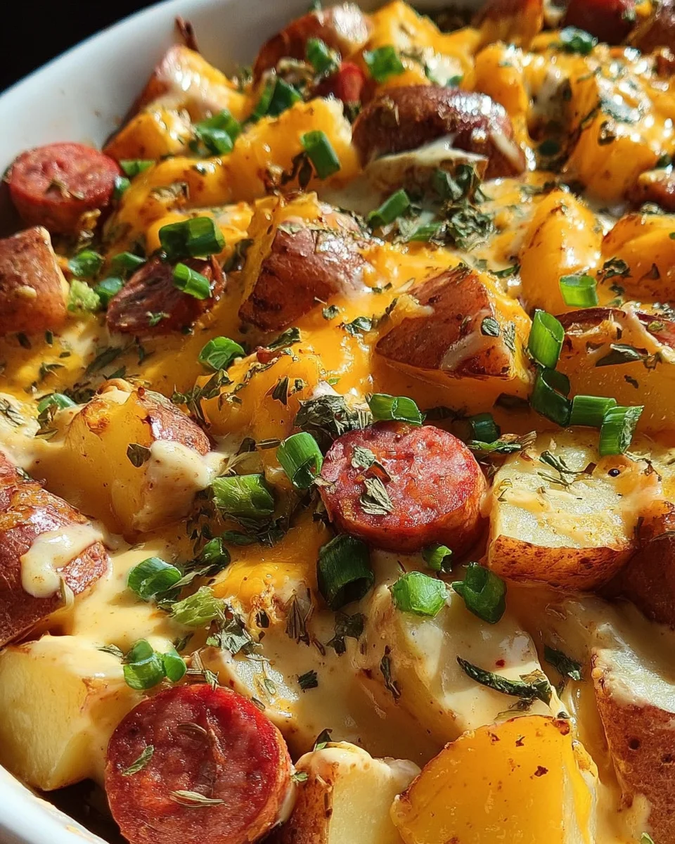 Cheesy Ranch Potatoes and Smoked Sausage 24 Cheesy