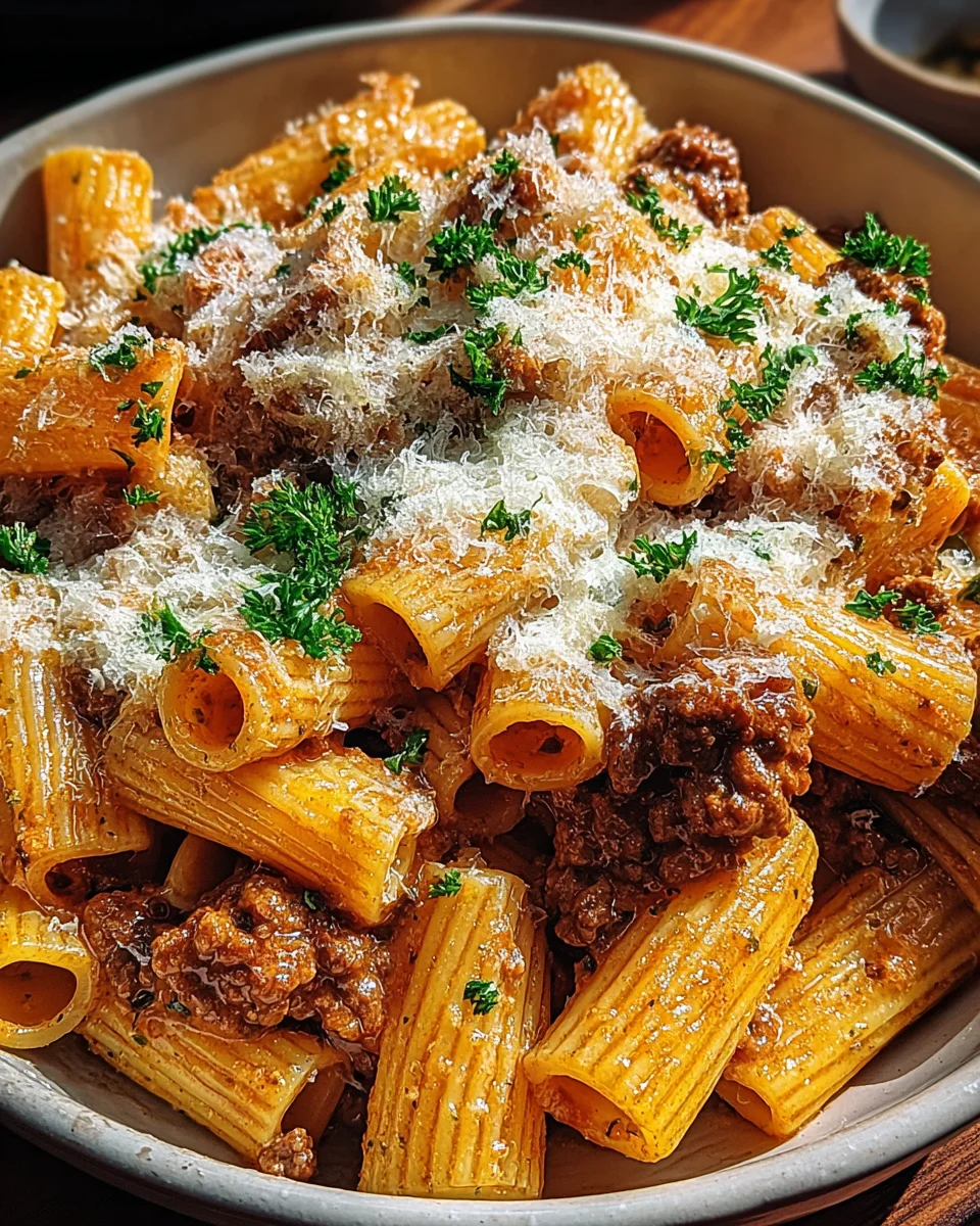 Creamy Parmesan Beef Rigatoni 24 Creamy