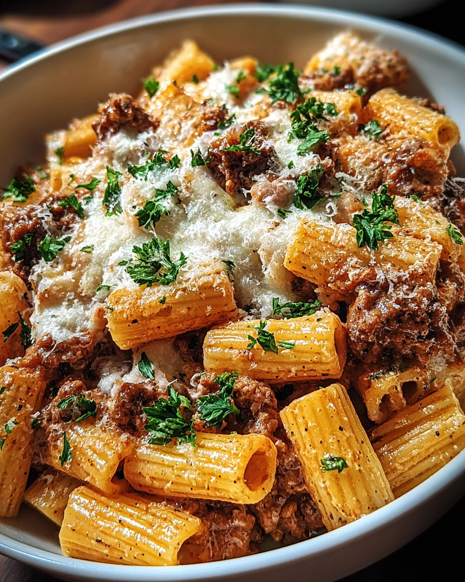 Creamy Parmesan Beef Rigatoni 25 Creamy