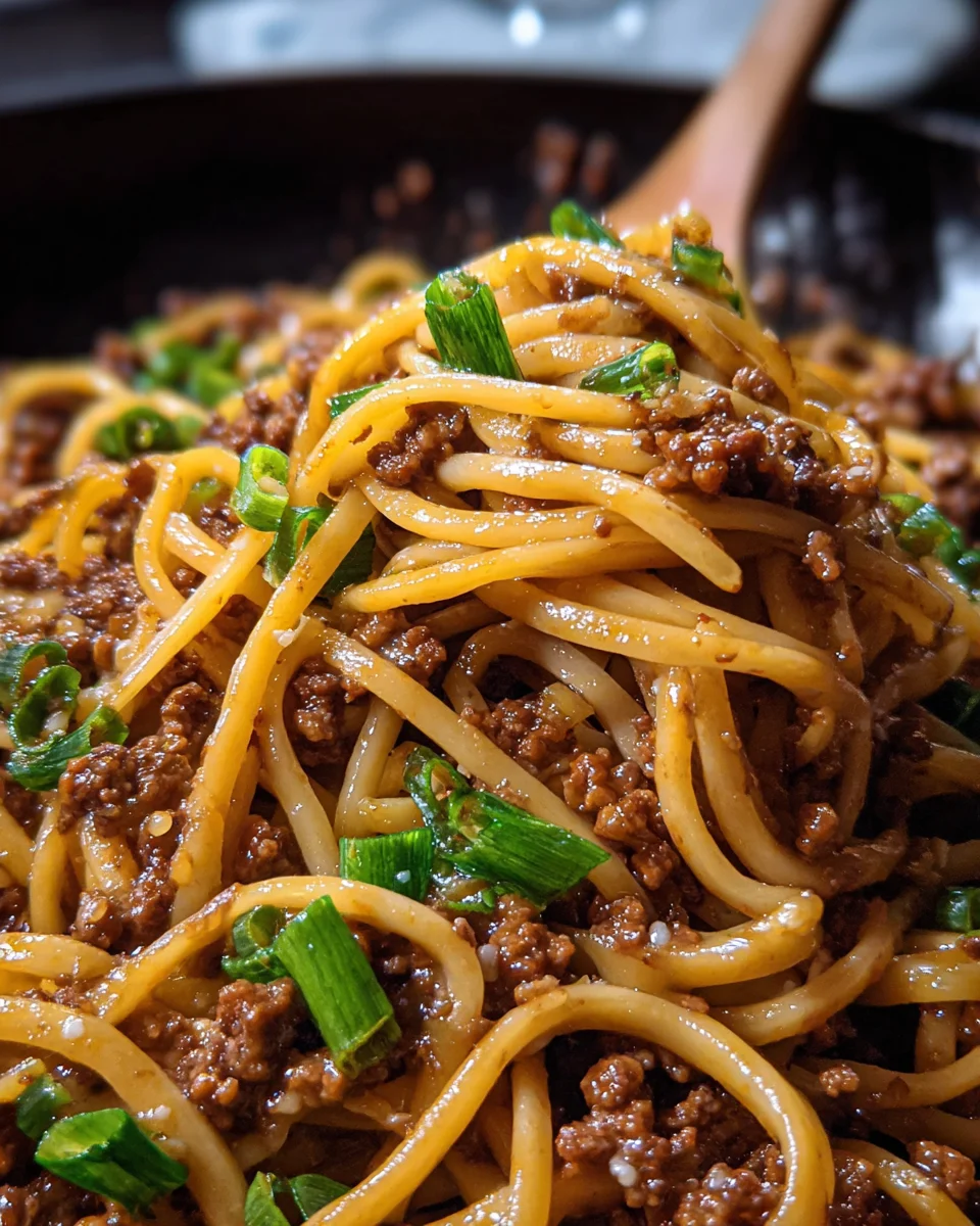Ground Beef Mongolian Noodles 20 Ground