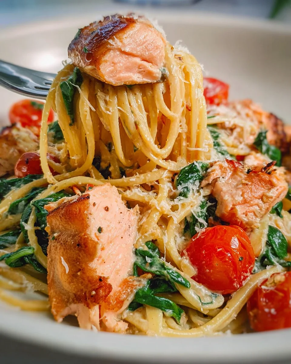 Healthy & Creamy Tuscan Salmon Pasta 24 Healthy