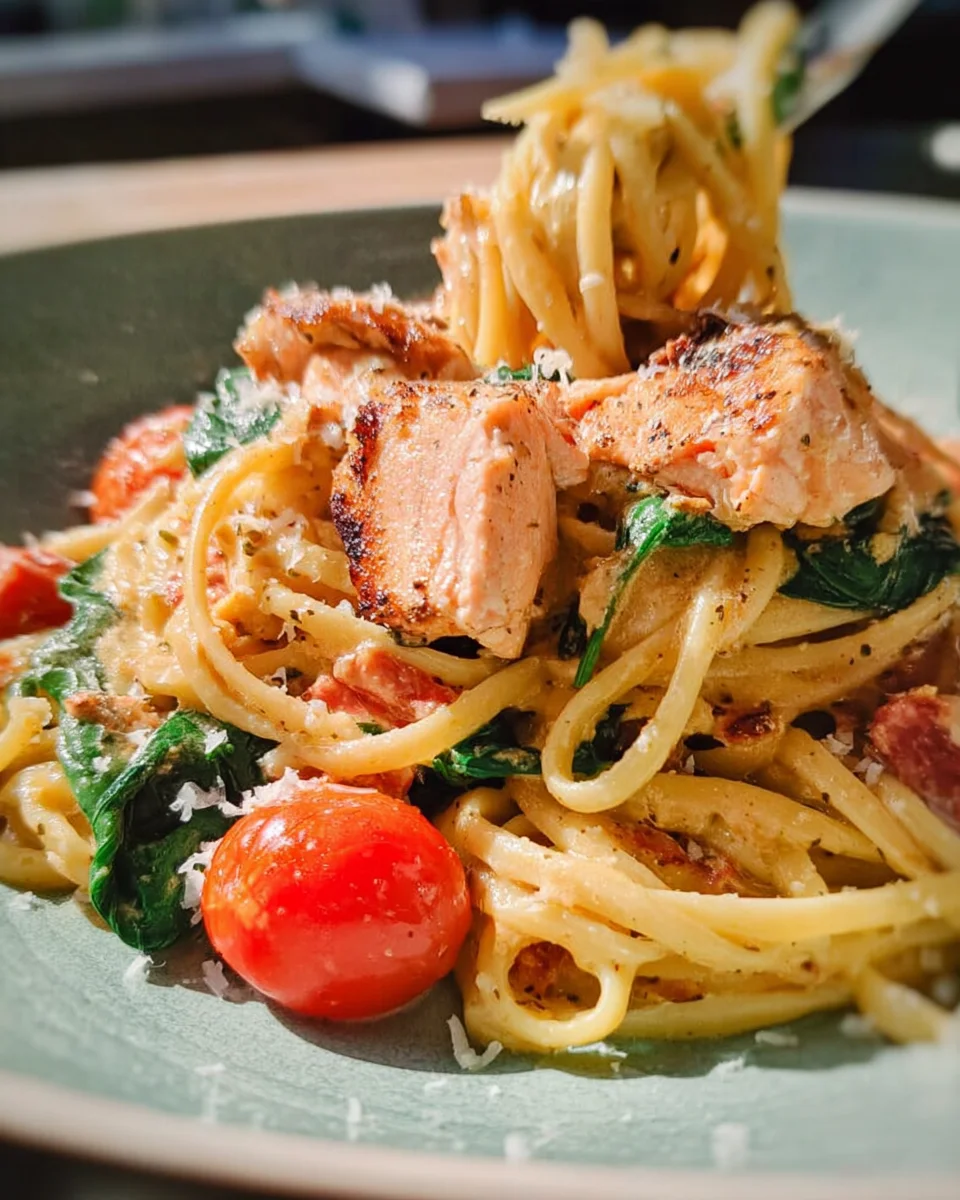 Healthy & Creamy Tuscan Salmon Pasta 25 Healthy