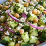 Herby Cucumber Salad with Feta and Chickpeas