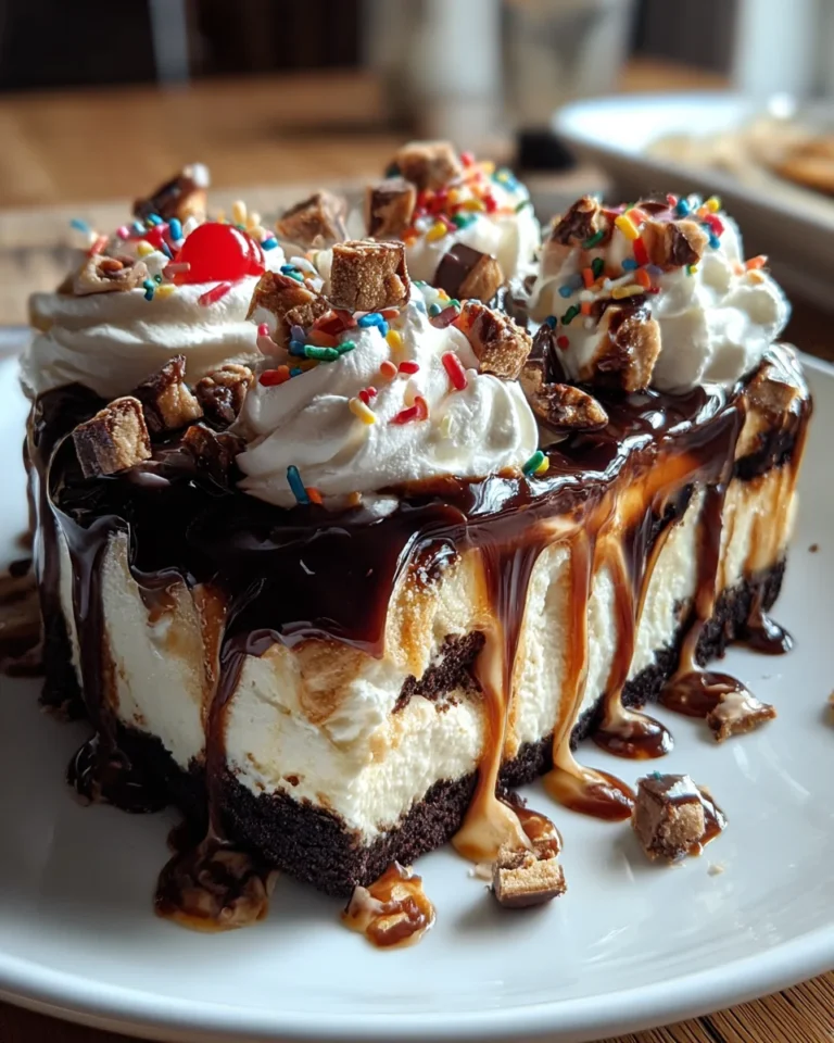 Hot Fudge Sundae Brownie Cheesecake