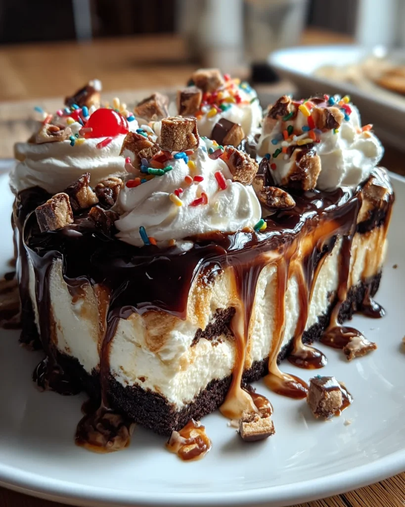Hot Fudge Sundae Brownie Cheesecake