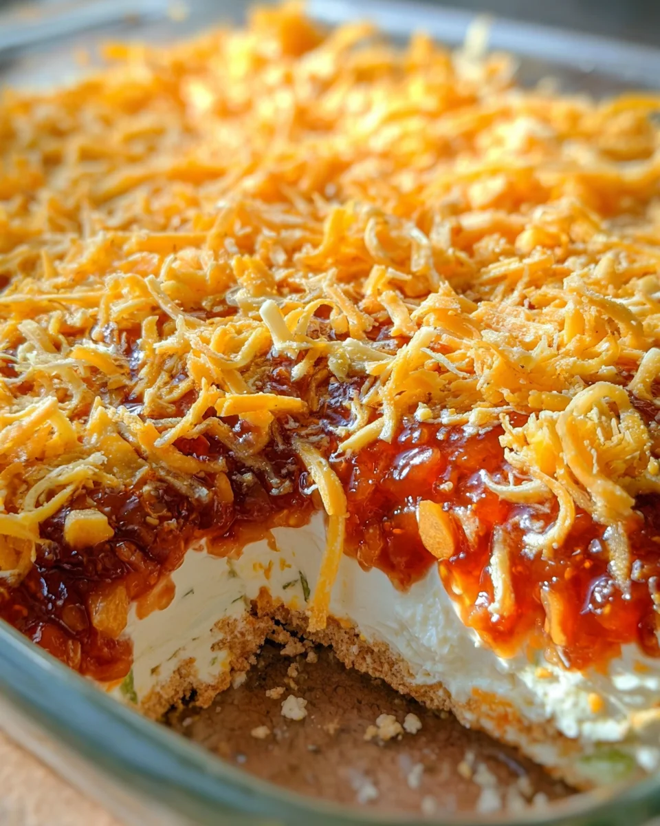 Layered Cream Cheese and Salsa Dip 16 Layered
