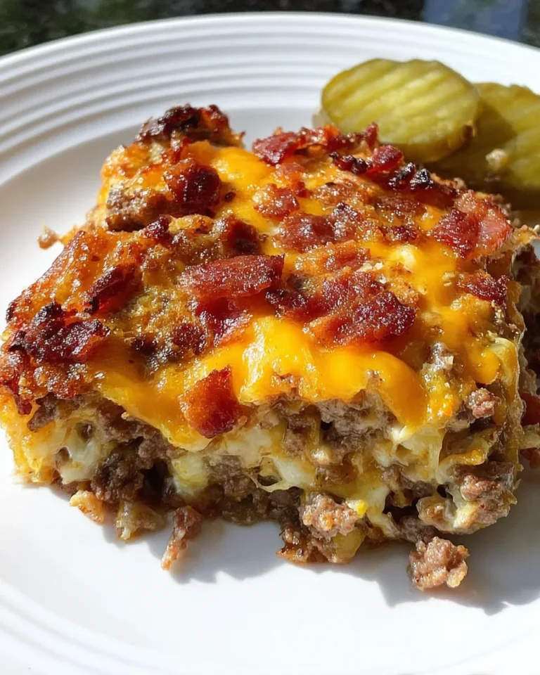 Low-Carb Bacon Cheeseburger Casserole