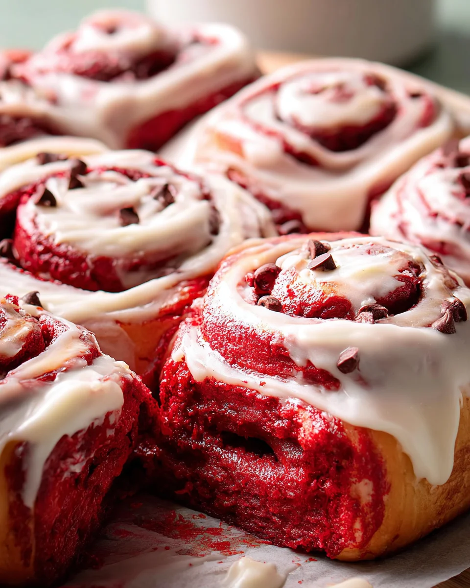 Red Velvet Cinnamon Rolls 31 Red