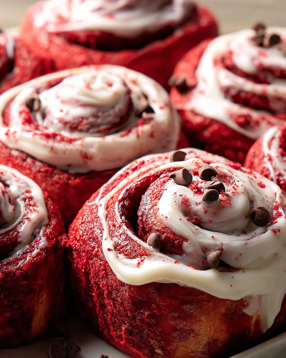 Red Velvet Cinnamon Rolls 32 Red