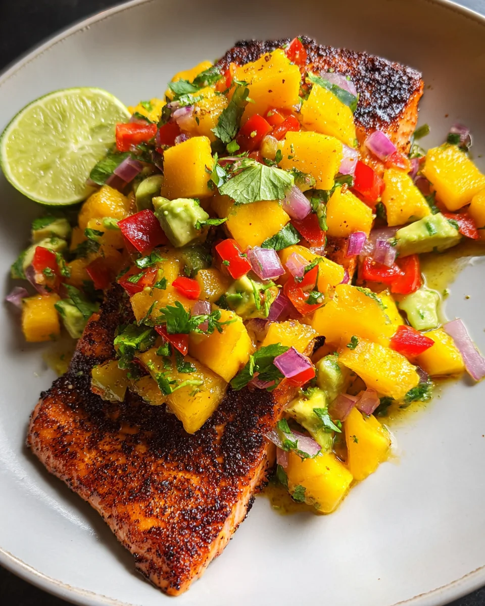 Salmon with Mango Salsa 29 Salmon