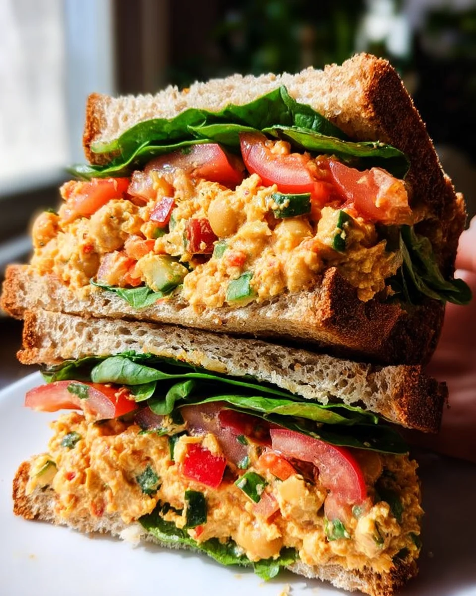 Vegan Buffalo Chickpea Salad Sandwich 18 Vegan