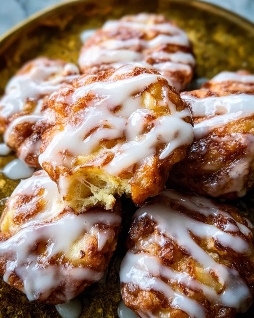 Baked Apple Fritters with Glaze