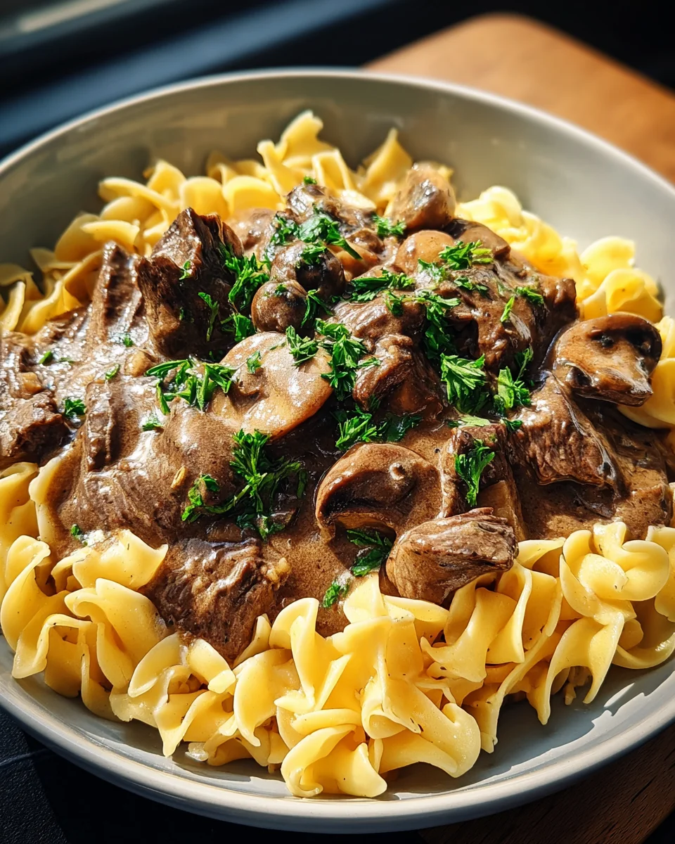 Beef Stroganoff with Egg Noodles 21 Beef