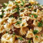 Beef and Bowtie Pasta with Alfredo Sauce 21 Beef and Bowtie Pasta with Alfredo Sauce