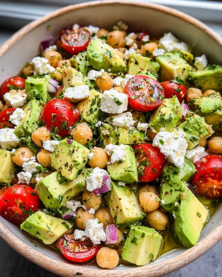 Chickpea Feta Avocado Salad