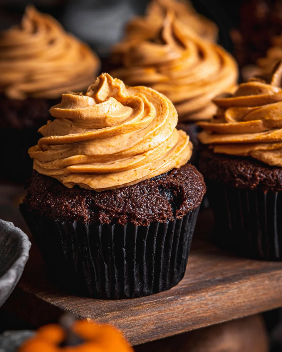 Chocolate Pumpkin Cupcakes 31 Chocolate
