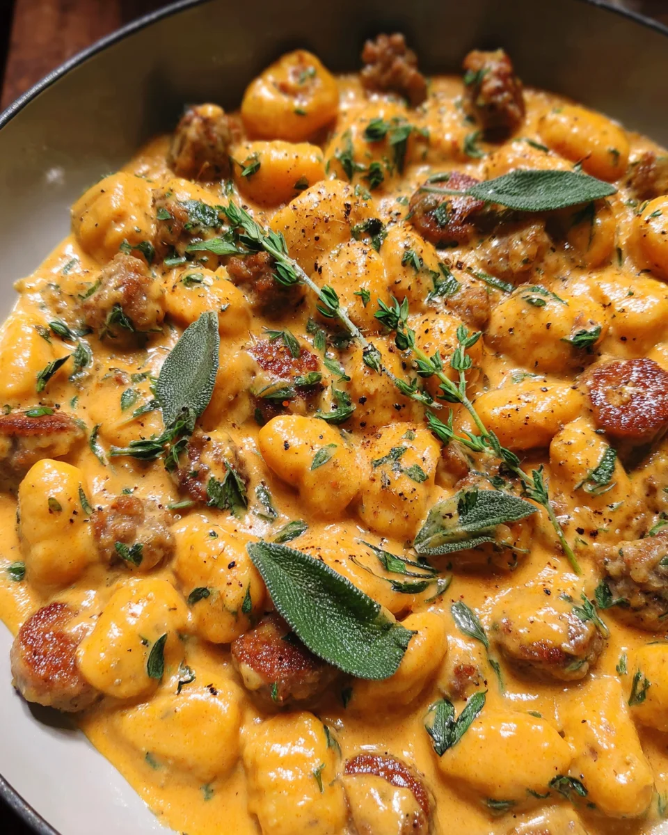 Creamy Butternut Squash Gnocchi with Sausage, Thyme, and Sage 23 Creamy Butternut Squash Gnocchi with Sausage, Thyme, and Sage