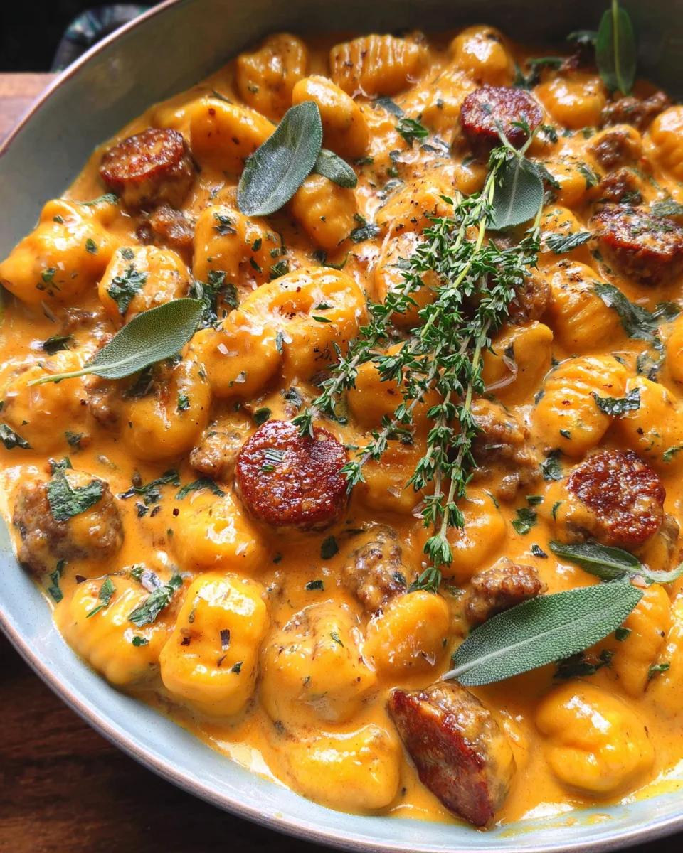 Creamy Butternut Squash Gnocchi with Sausage, Thyme, and Sage 20 Creamy
