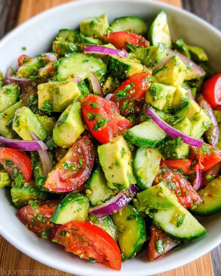 Cucumber Tomato Avocado Salad