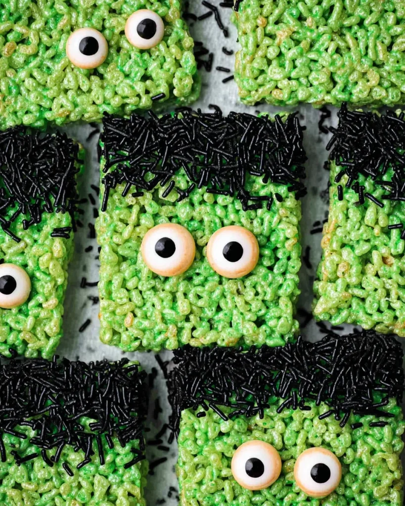 Frankenstein Halloween Rice Krispie Treats