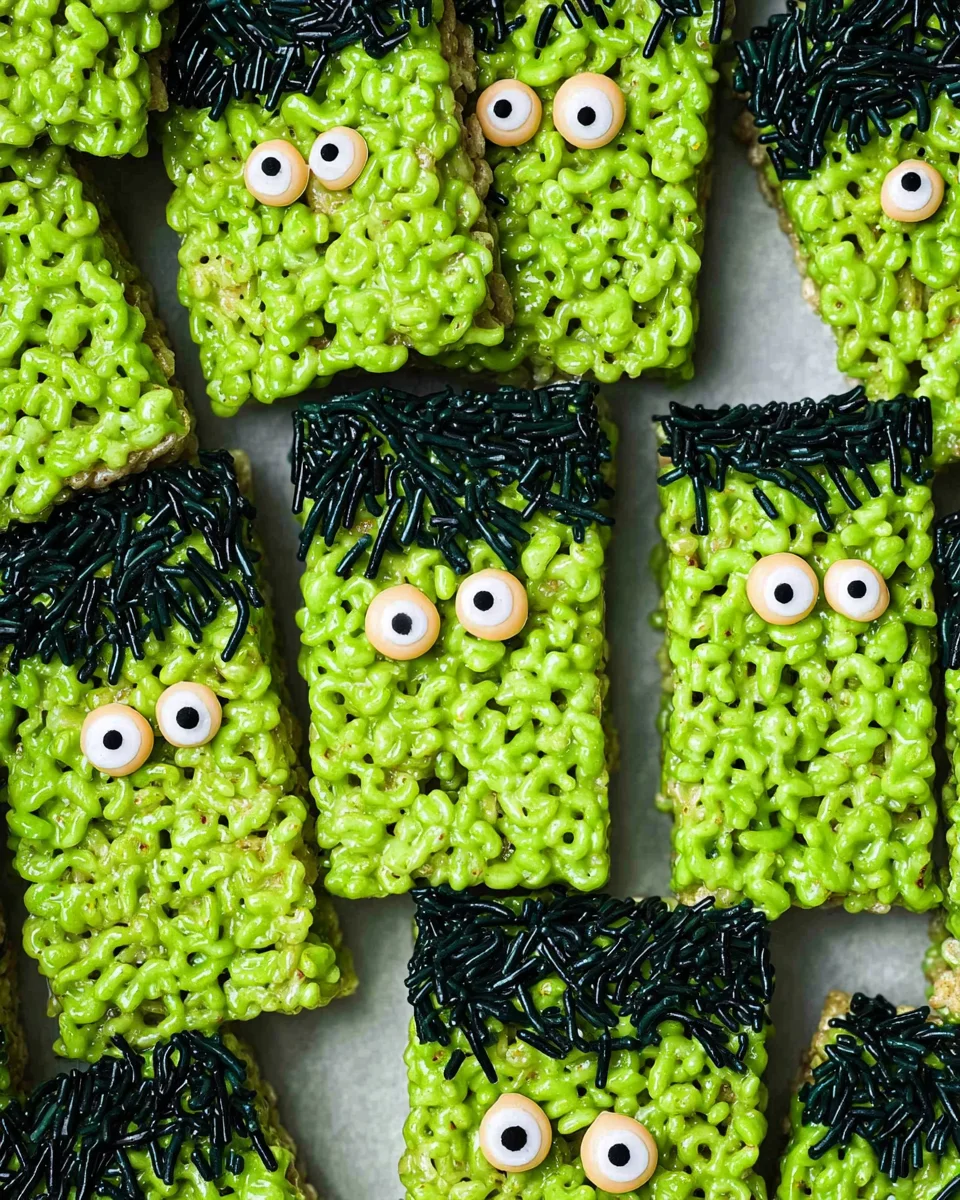 Frankenstein Halloween Rice Krispie Treats 19 Frankenstein