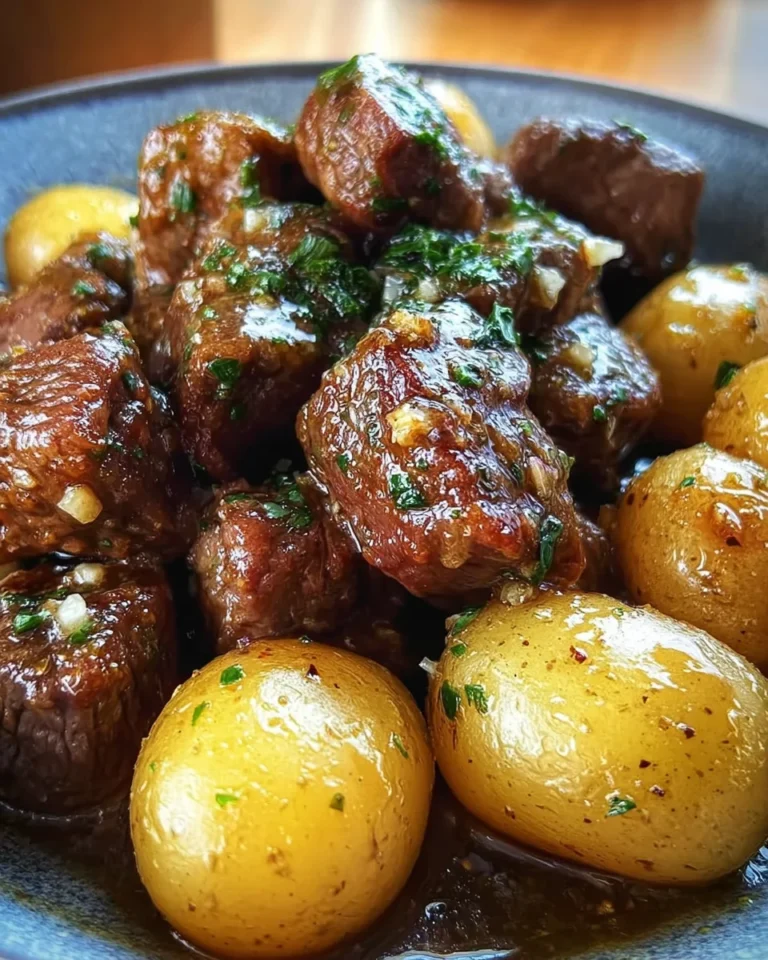 Garlic Butter Beef Bites with Potatoes