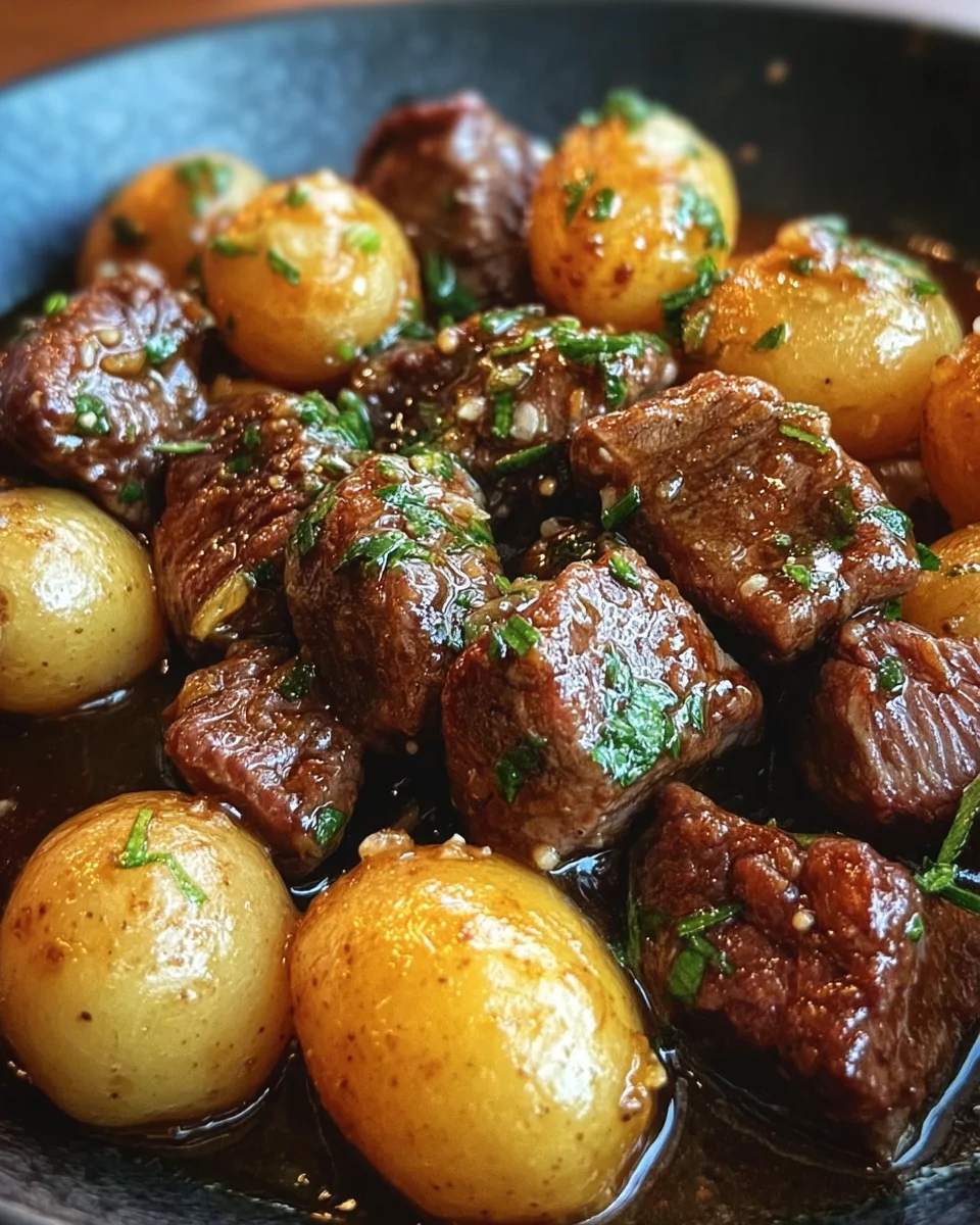 Garlic Butter Beef Bites with Potatoes 25 Garlic