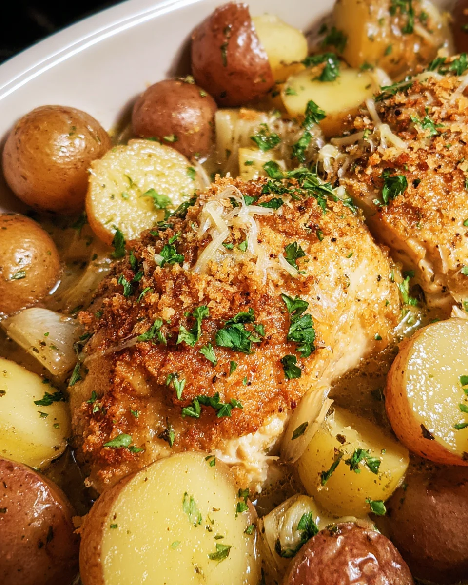 Garlic Parmesan Crockpot Chicken and Potatoes 17 Garlic