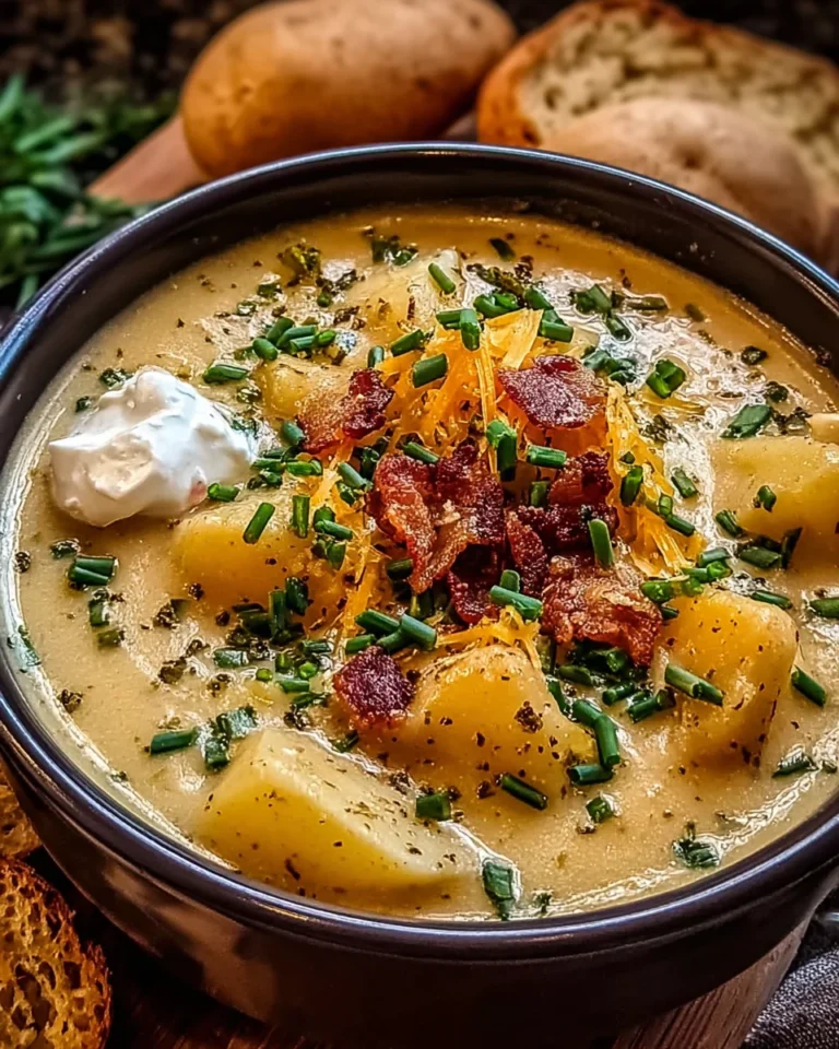 Hearty Cheddar Garlic Herb Potato Soup Recipe