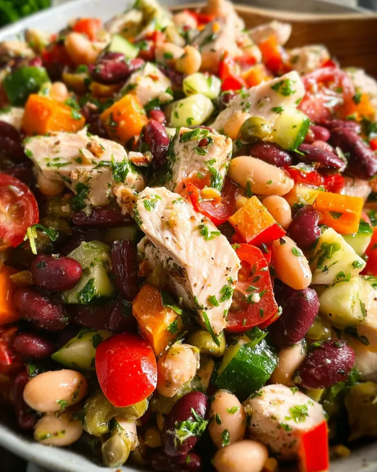 High-Protein Dense Bean Salad with Chicken