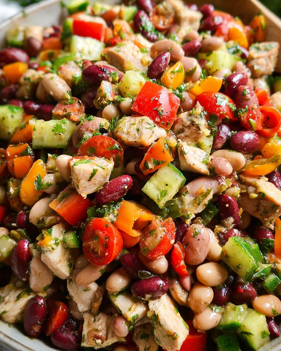 High-Protein Dense Bean Salad with Chicken 20 High-Protein