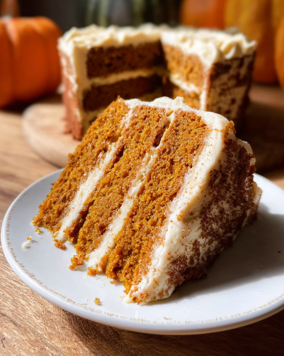 Pumpkin Cake with Cinnamon Cream Cheese Frosting 28 Pumpkin