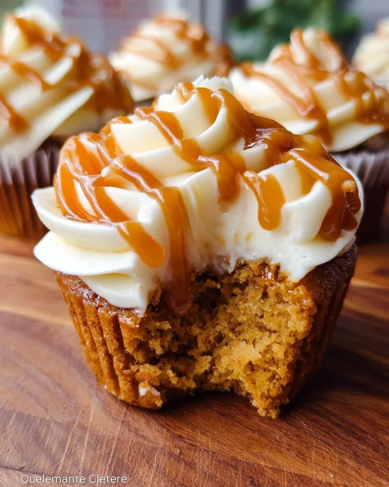 Pumpkin Cupcakes with Salted Caramel Cream Cheese Frosting