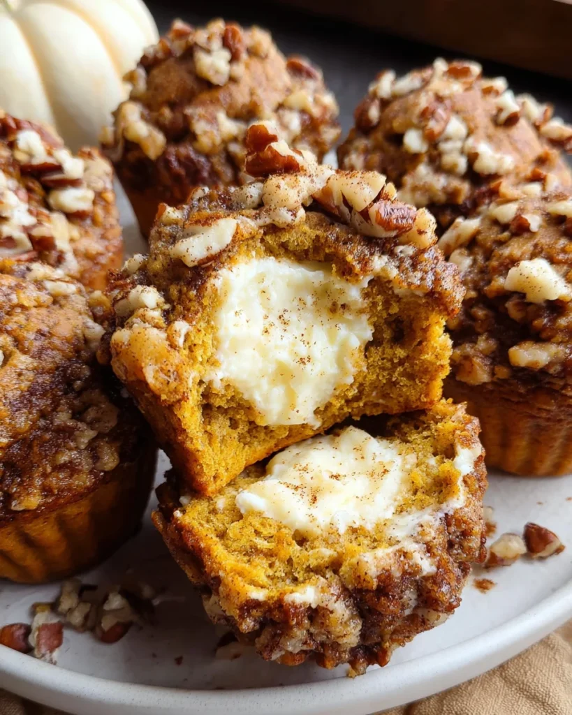 Pumpkin Spice Muffins with Cream Cheese Filling