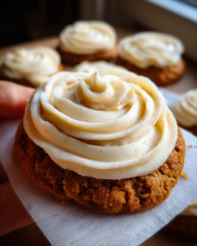 Pumpkin Sugar Cookies with Cream Cheese Frosting