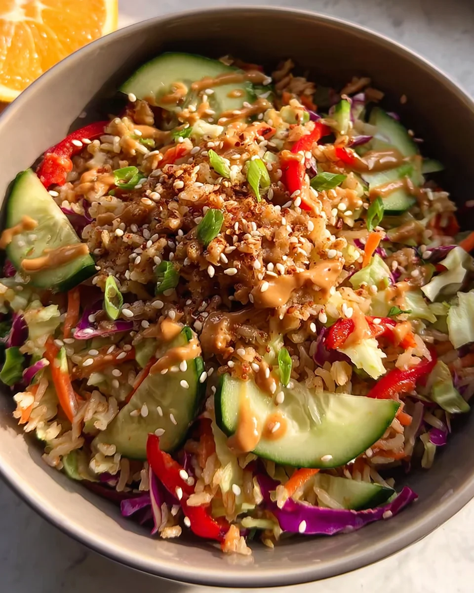 Quick Crispy Rice Salad with Peanut Sesame Dressing 19 Quick