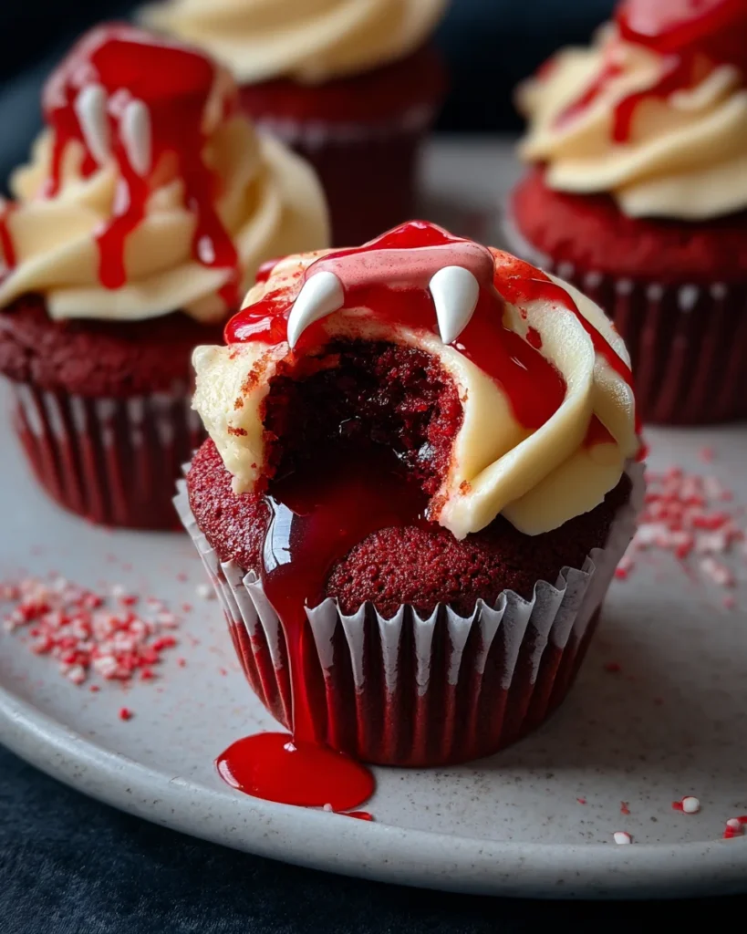 Vampire Bite Halloween Cupcakes