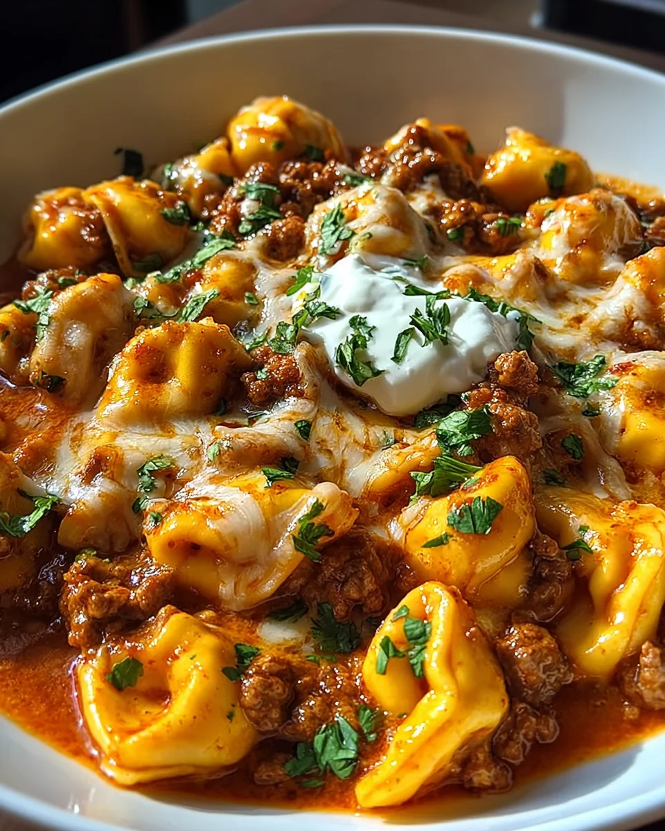 Cheesy Beef Enchilada Tortellini 26 Cheesy