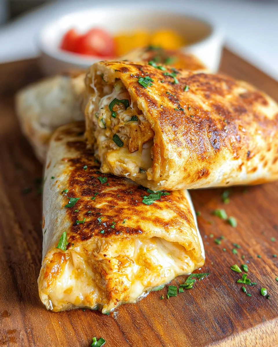Cheesy Garlic Chicken Wraps 18 Cheesy