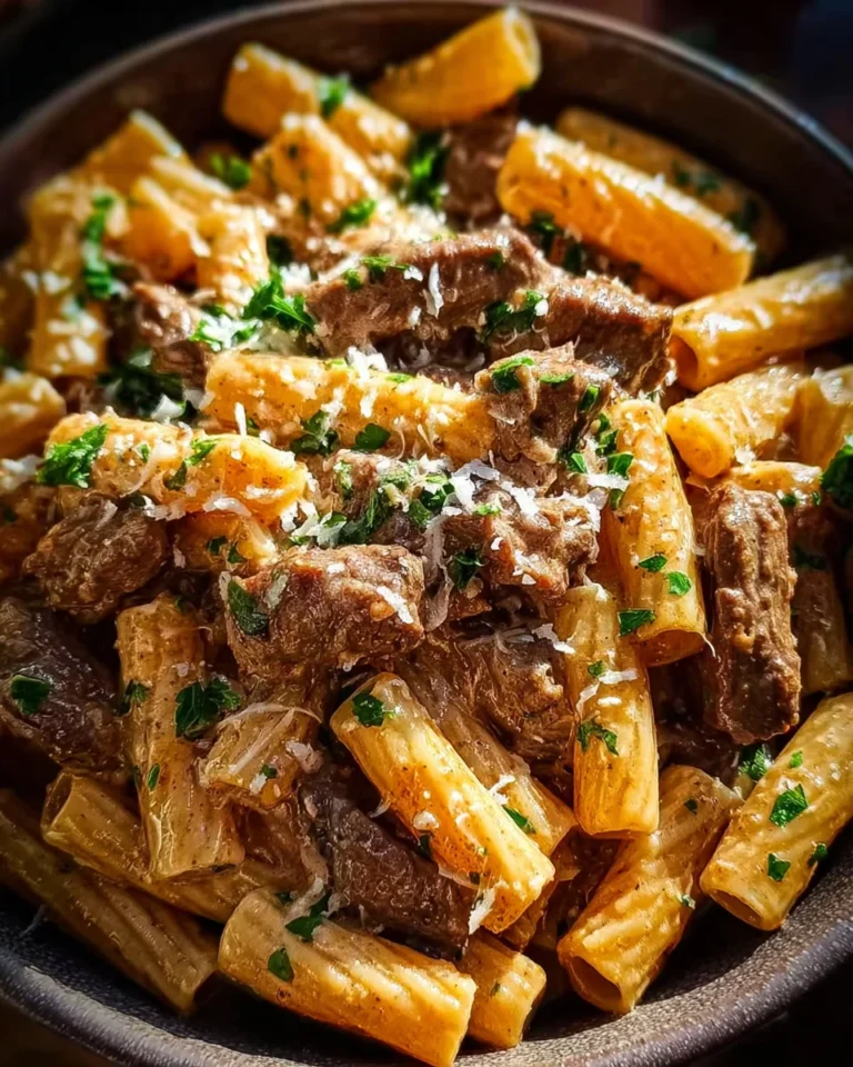 Creamy Garlic Beef Pasta