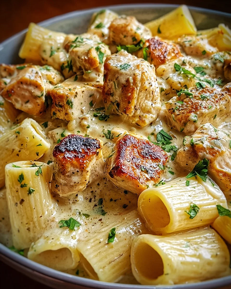 Creamy Garlic Butter Chicken and Rigatoni in Parmesan Sauce 21 Creamy