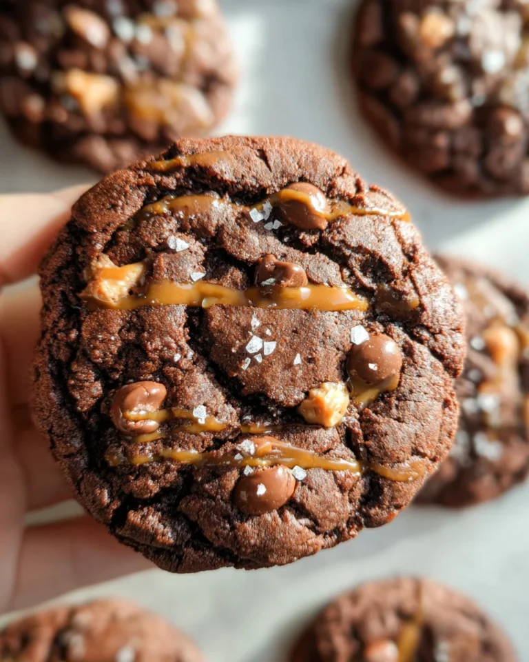 Double Chocolate Salted Caramel Cookies