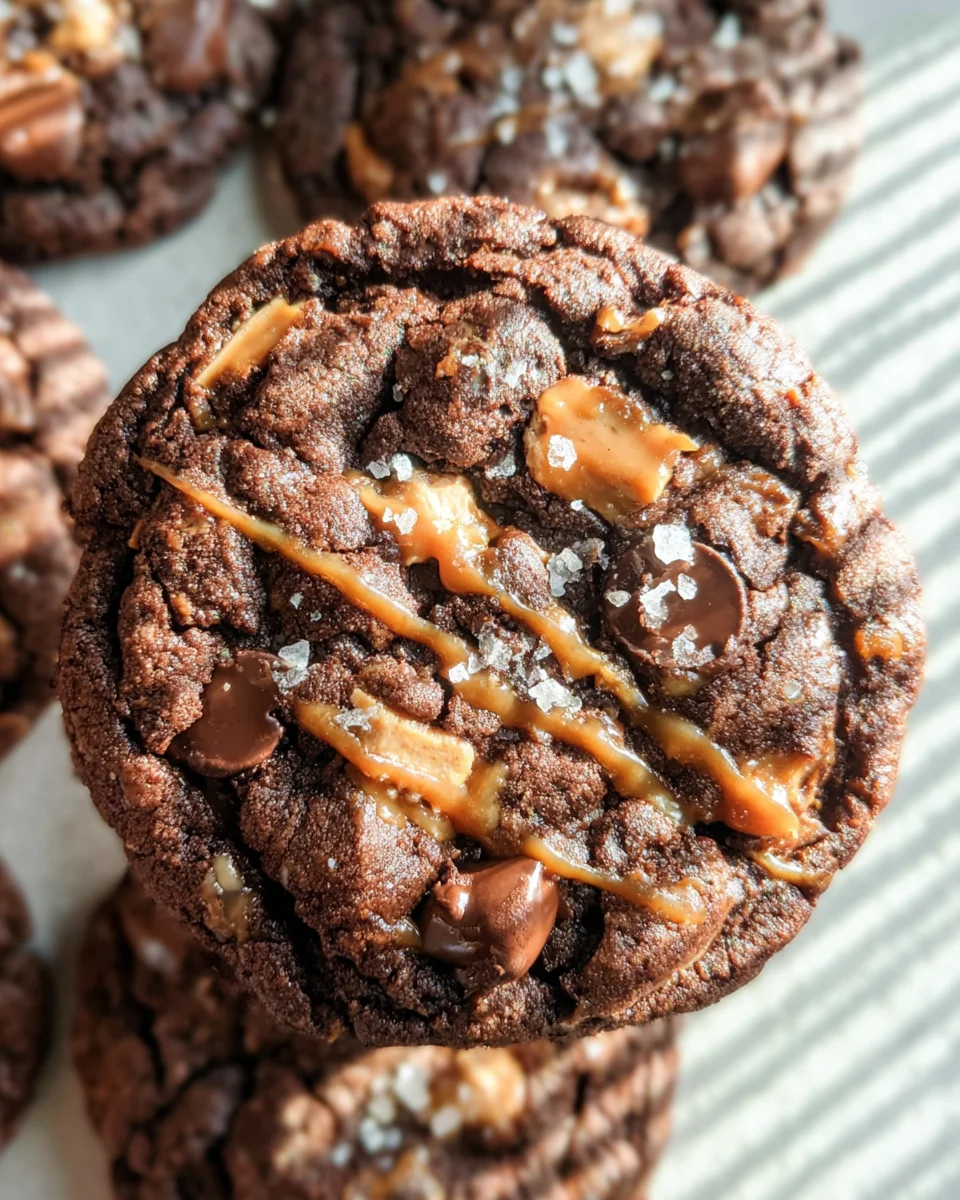 Double Chocolate Salted Caramel Cookies 26 Double