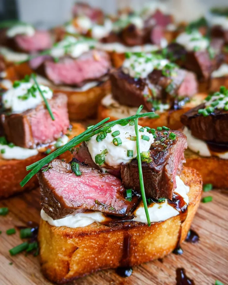 Easy Steak Crostini (with Horseradish Sauce)