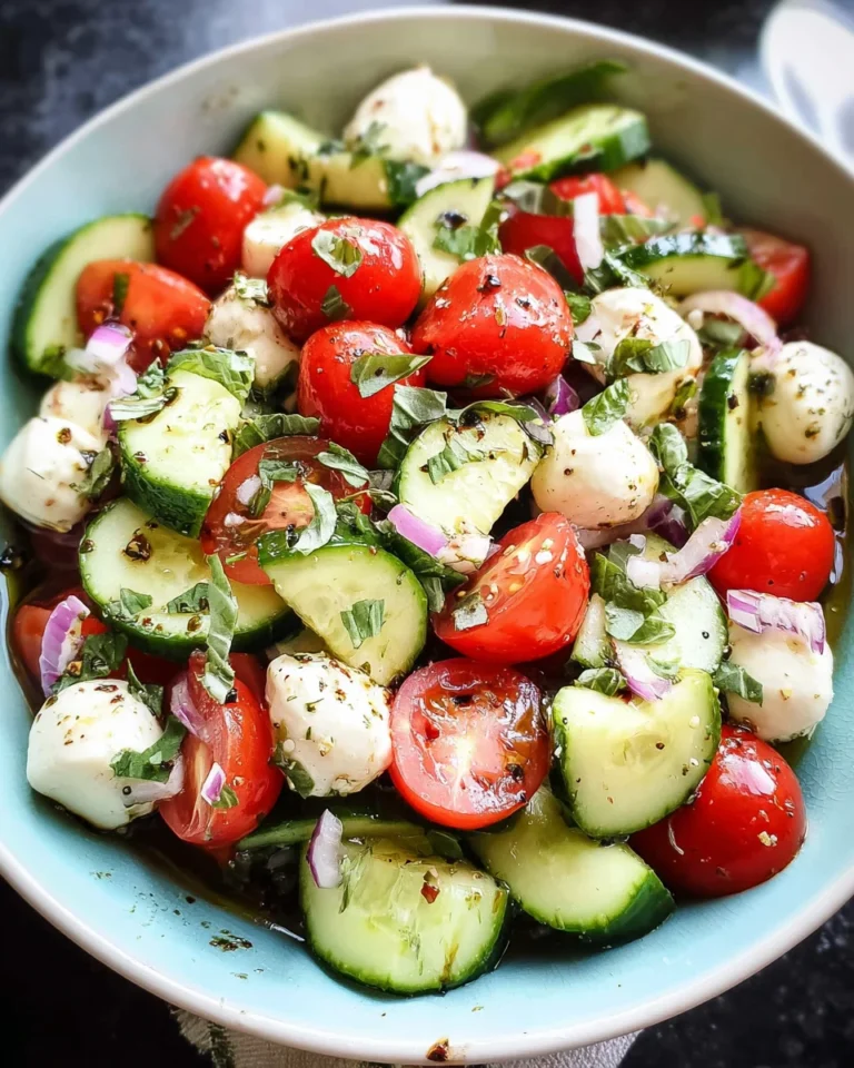 Fresh Cucumber Caprese Salad