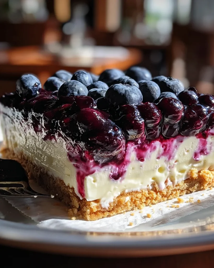 Lemon Blueberry Shortbread Mousse Cake