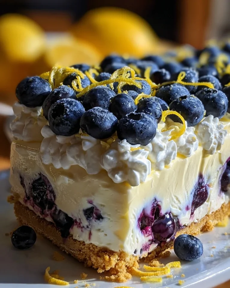 No-Bake Lemon dazzling Blueberry cream Cake