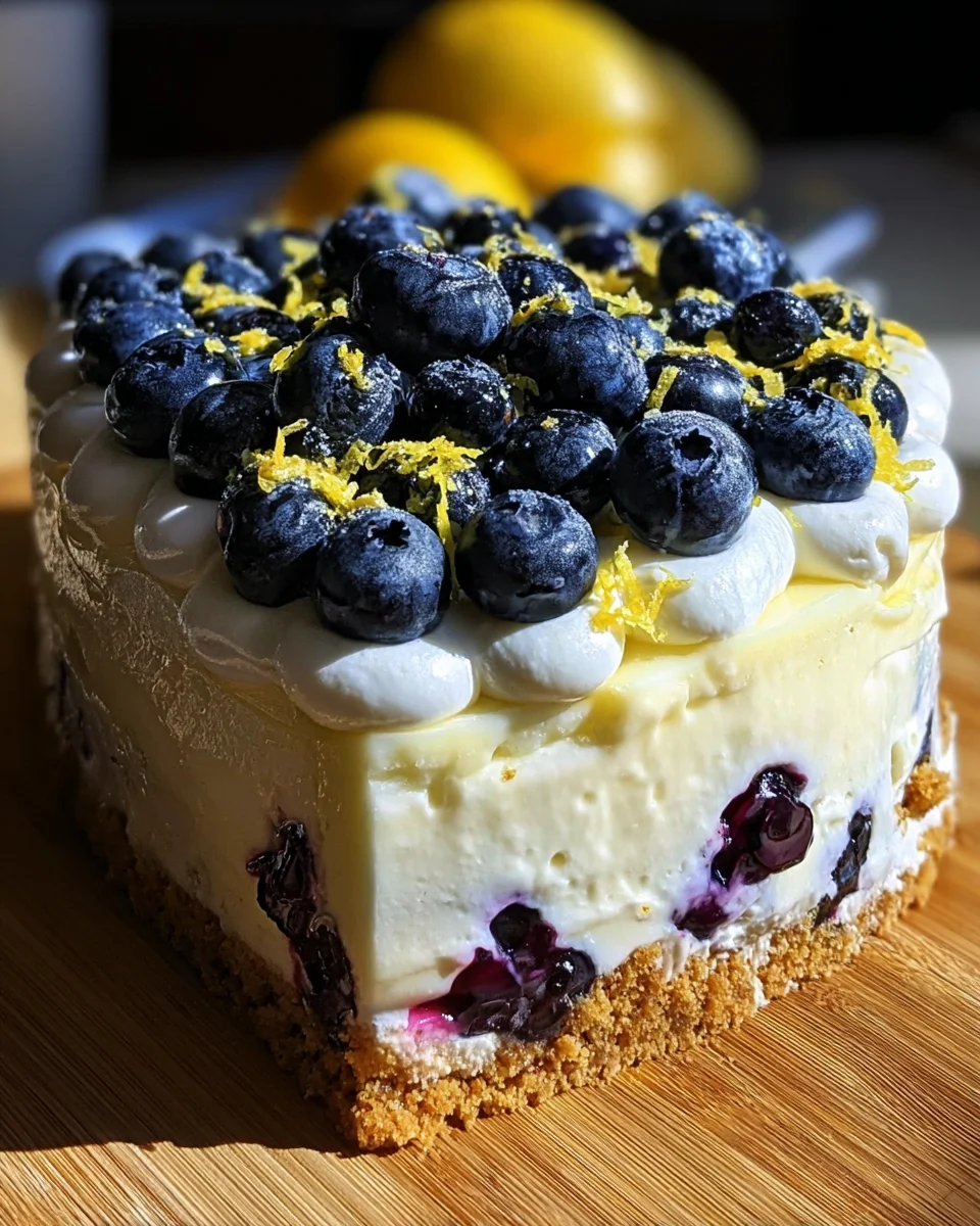 No-Bake Lemon Dazzling Blueberry Cream Cake 19 No-Bake